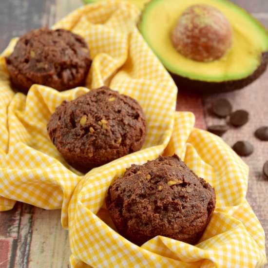 Avocado chocolate muffins