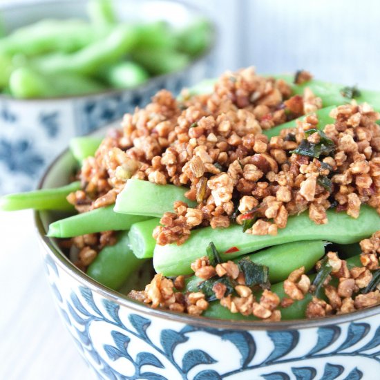 String Beans with Asian Toppings