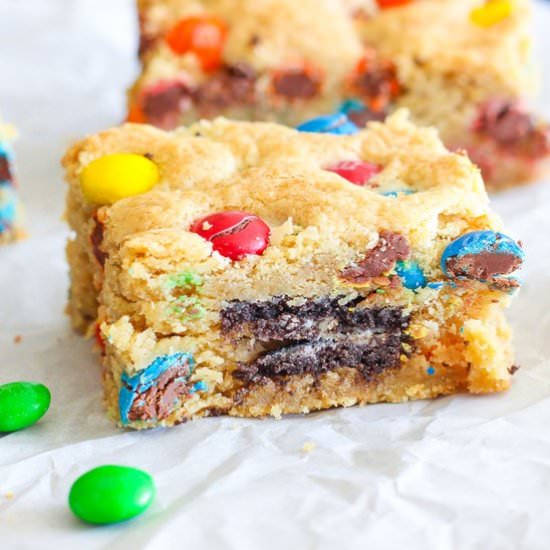 Oreo Stuffed M&M Cookie Cake