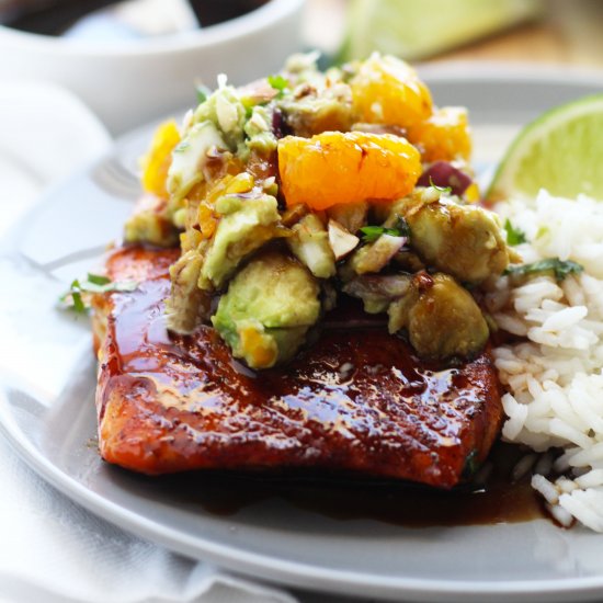 Salmon with Orange Avocado Salsa