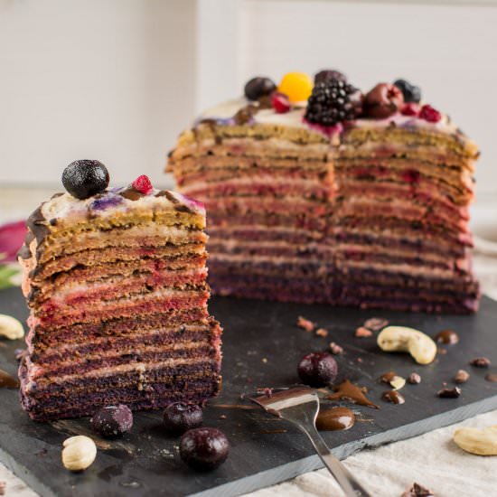 Epic Vegan Ombré Pancake Tart