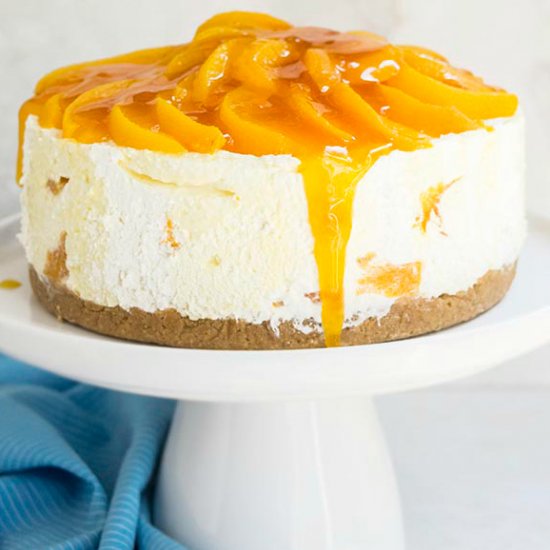 No Bake Peach Cheesecake