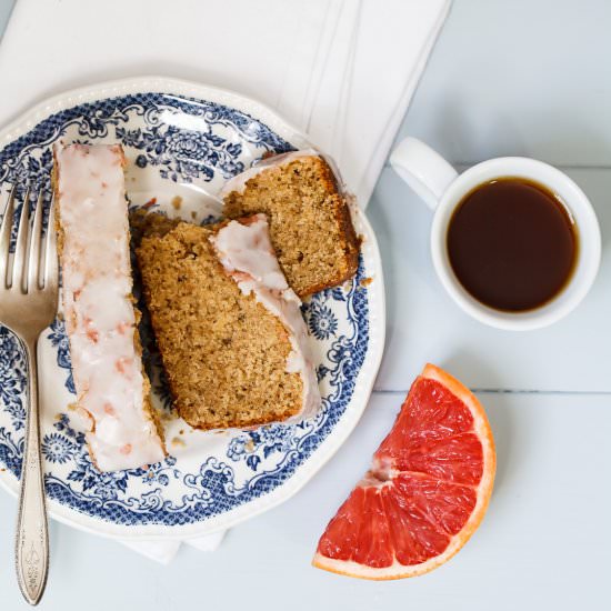 pink grapefruit-cardamom loaf cake