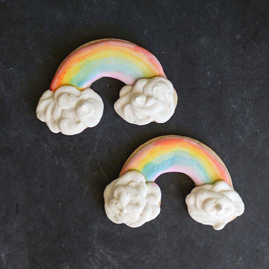 Watercolor Rainbow Sugar Cookies