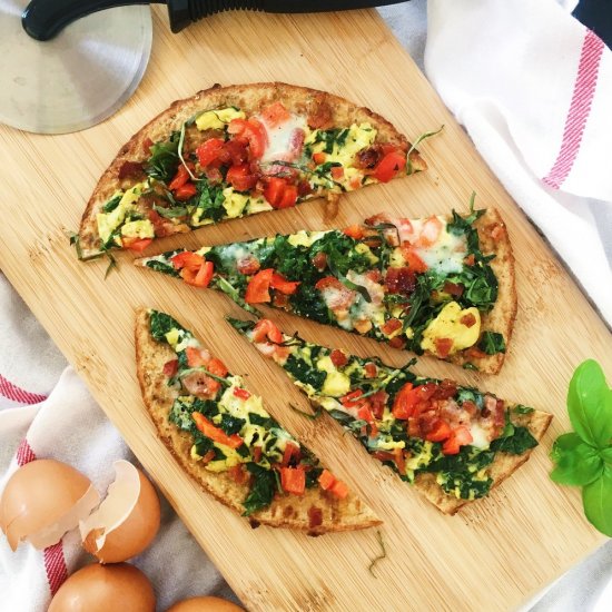 Spinach and Bacon Breakfast Pizza