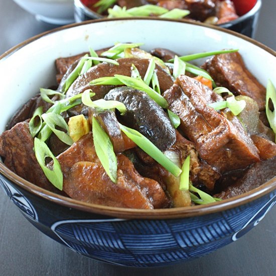 Braised Tofu and Shiitake