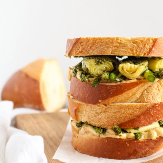 Asparagus Artichoke Pesto Sandwich