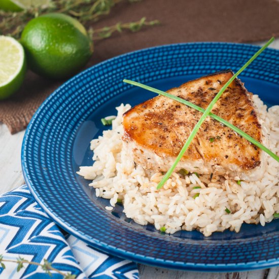 Seared Swordfish with Lime and Herb