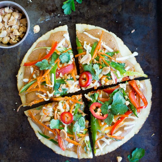 Easy Thai Veggie Pita Pizza