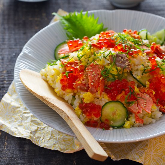 Broiled Salmon Sushi Bowl