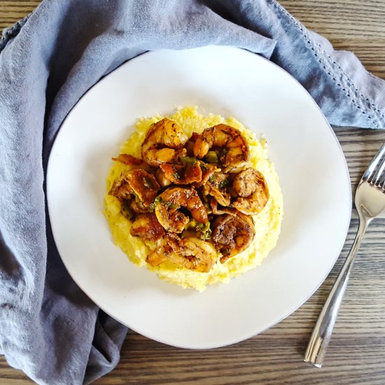 Cajun Shrimp and Cheddar Grits