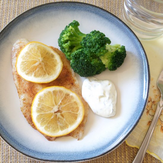 Cajun Lemon Tilapia with Dill Sauce