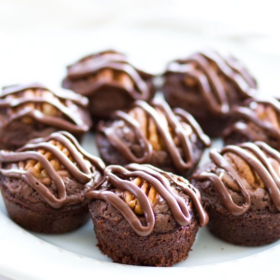 Chocolate Turtle Brownie Bites