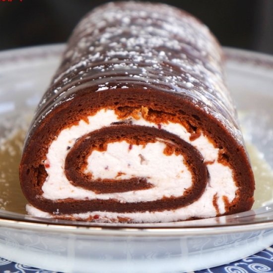 Nutella sponge cake roll