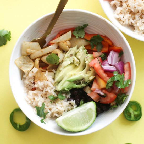 20 Minute Fajita Burrito Bowl