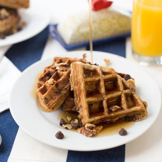 Chocolate Chip Banana Nut Waffles