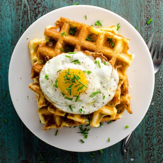 Savory Cheddar + Chive Waffles