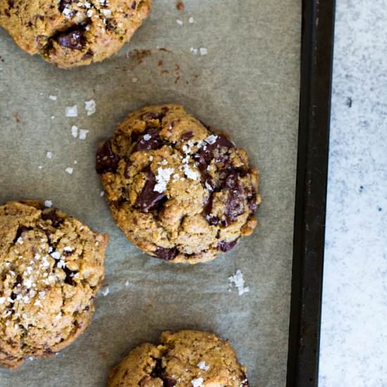 Vegan Salted Chocolate Chip Cookies