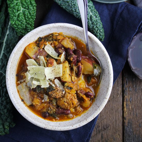 Portuguese Kale and Linguica Soup