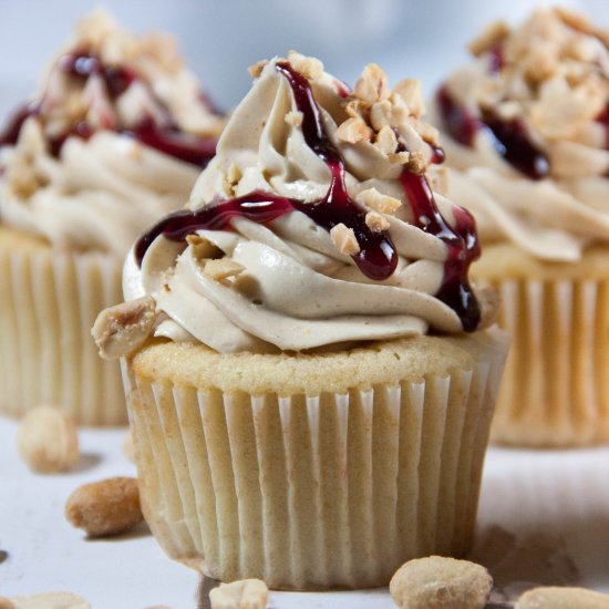 Peanut Butter and Jelly Cupcakes