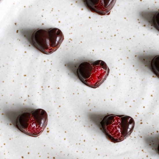 Dark Raspberry Chocolate Hearts