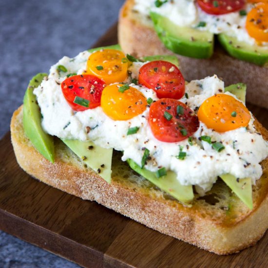 Avocado Toast + Herbed Ricotta