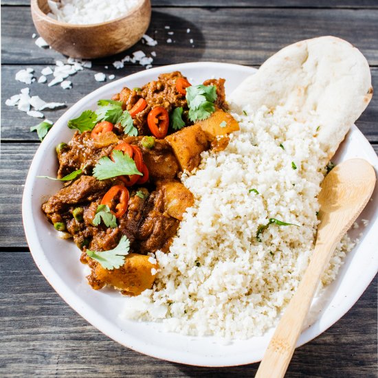 Beef Curry with Cauliflower Rice