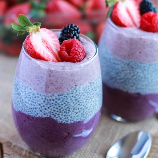 Berry Vanilla Layered Chia Pudding