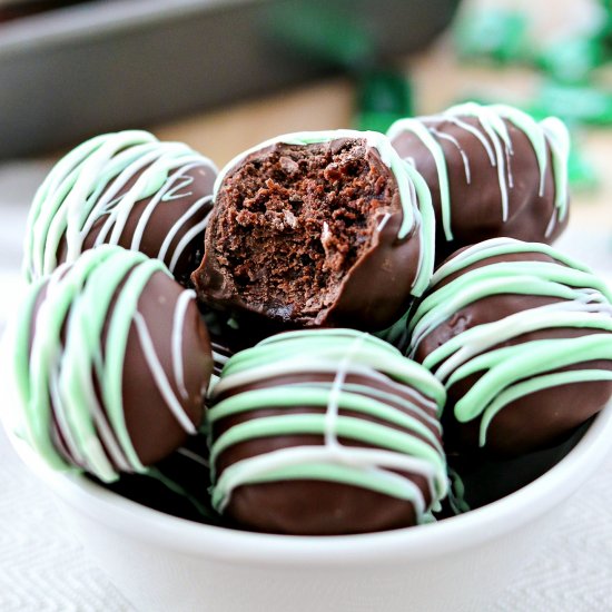 Mint Brownie Truffles