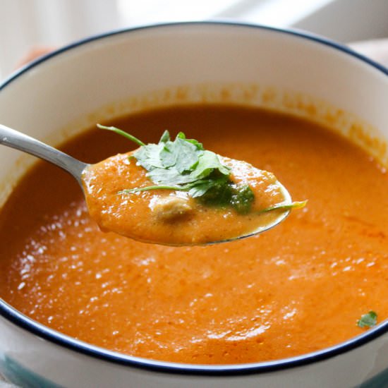 Tomato Curry Soup + Chick Peas