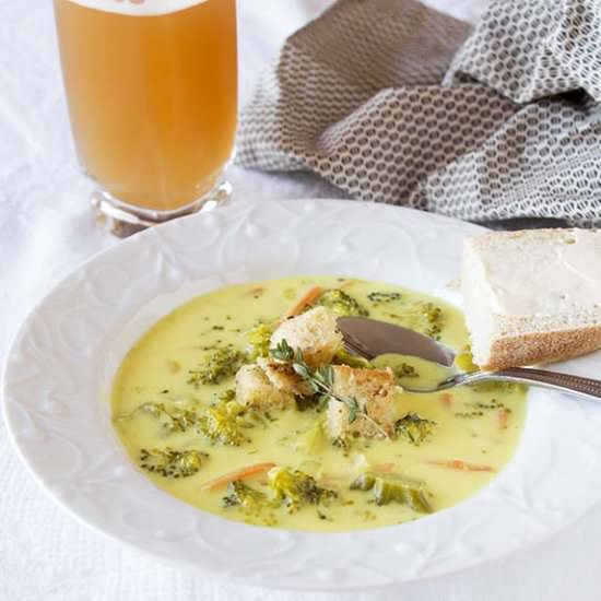 Healthier Broccoli Cheese Soup