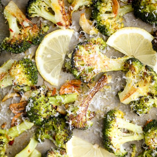 Lemon Parmesan Roasted Broccoli