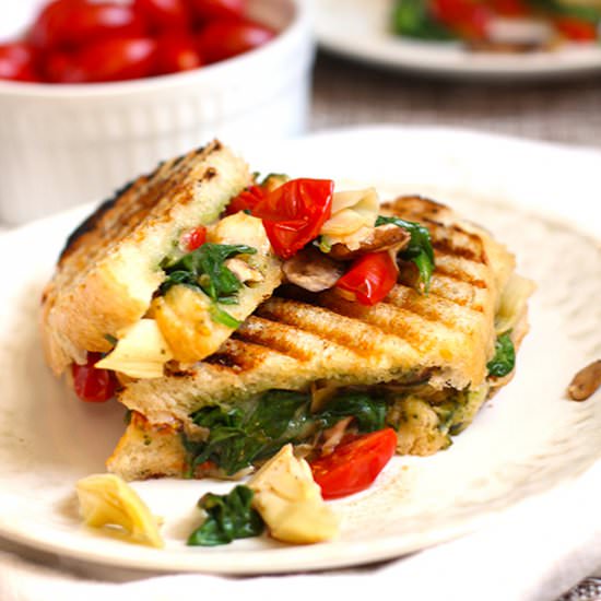 Roasted Vegetable Pesto Panini