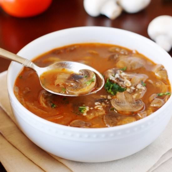 Homemade Tomato-Mushroom Soup