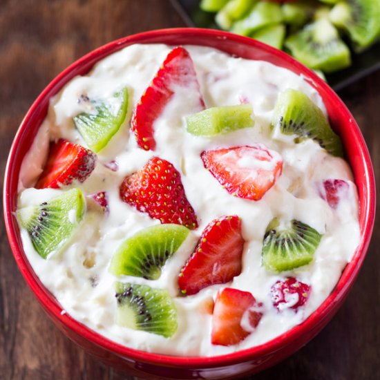 Strawberry Kiwi Cheesecake Salad