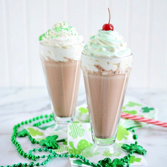 Mint Chocolate Chip Milkshakes