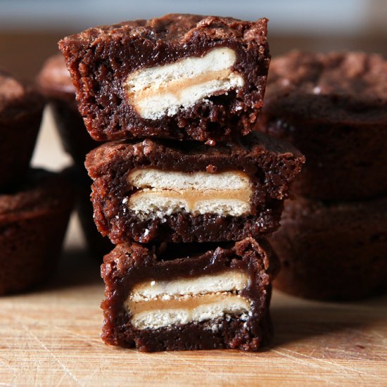 Peanut Butter Ritz Brownie Bites