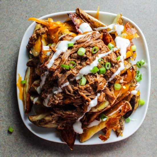 Cheesy Potatoes with Pulled Pork