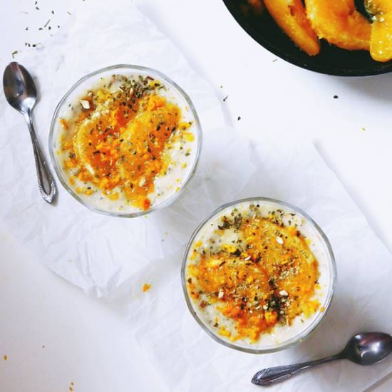 Pudding with caramelised orange