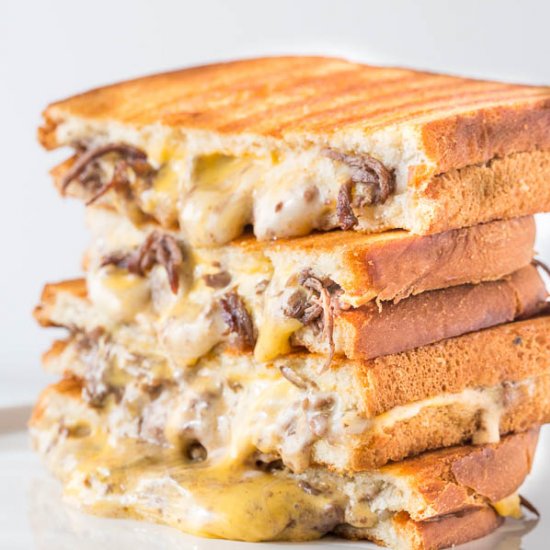 Philly Cheese Steak Grilled Cheese