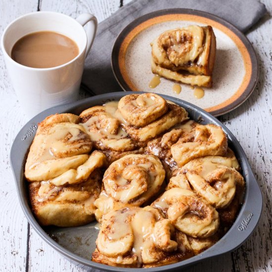 Maple Buns with Sweet Tahini Glaze