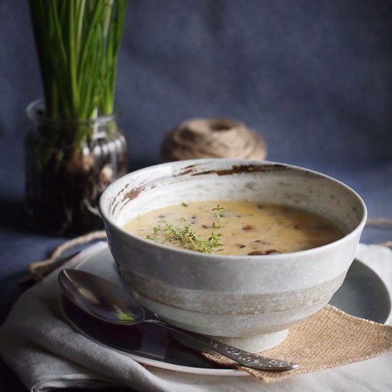 Mushroom and brie soup