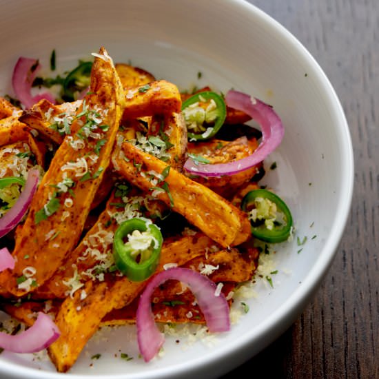 Sweet Potato Chips with Tofu Mayo