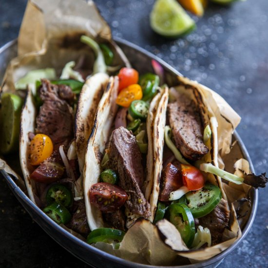 Citrus-Marinated Cuban Steak Tacos