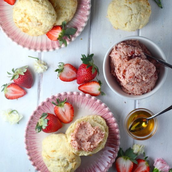 Biscuits with Berry Honey Butter