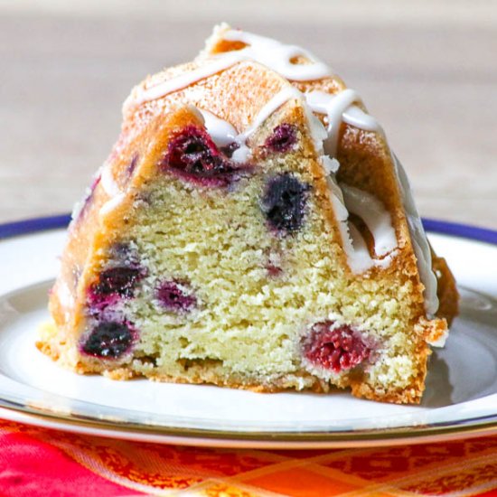 Raspberry Blueberry Bundt Cake