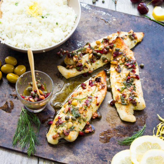 Baked Fish with Cherry Salsa