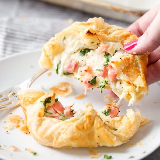 Ham and Cheese Spinach Puffs