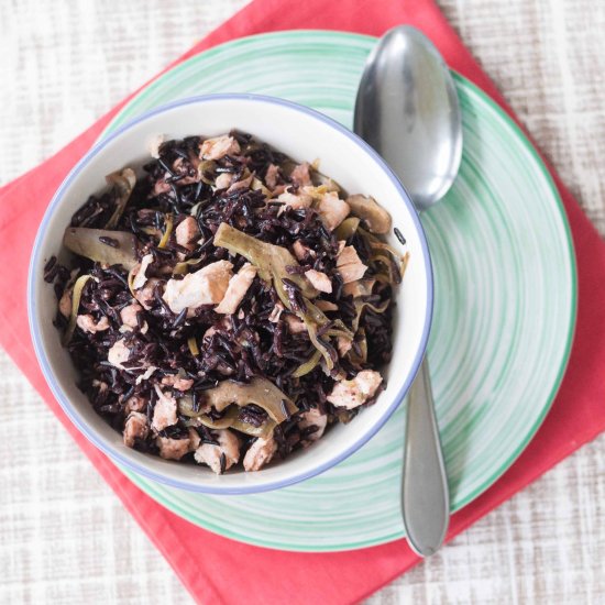 Black Rice with Salmon and Artichokes