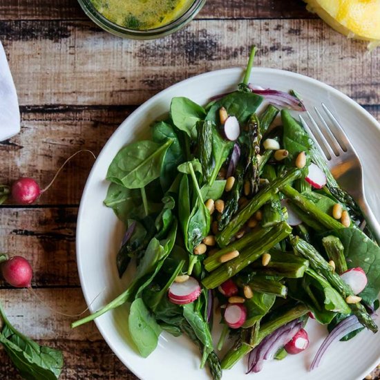 Roasted Asparagus & Raw Radish Salad